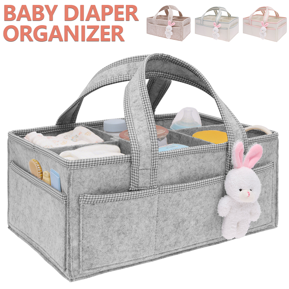 Baby Nursery Fabric - Baby Diaper Caddy Felt Baby Diaper
