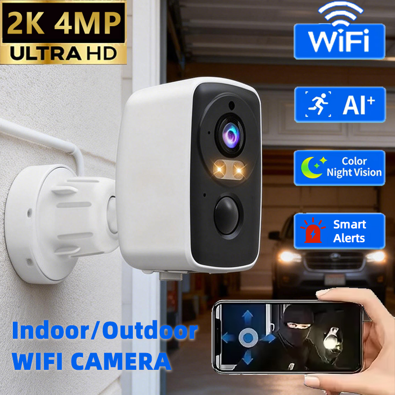 Baby Nursery Camera - 4MP Outdoor Security Camera Rechargeable Battery