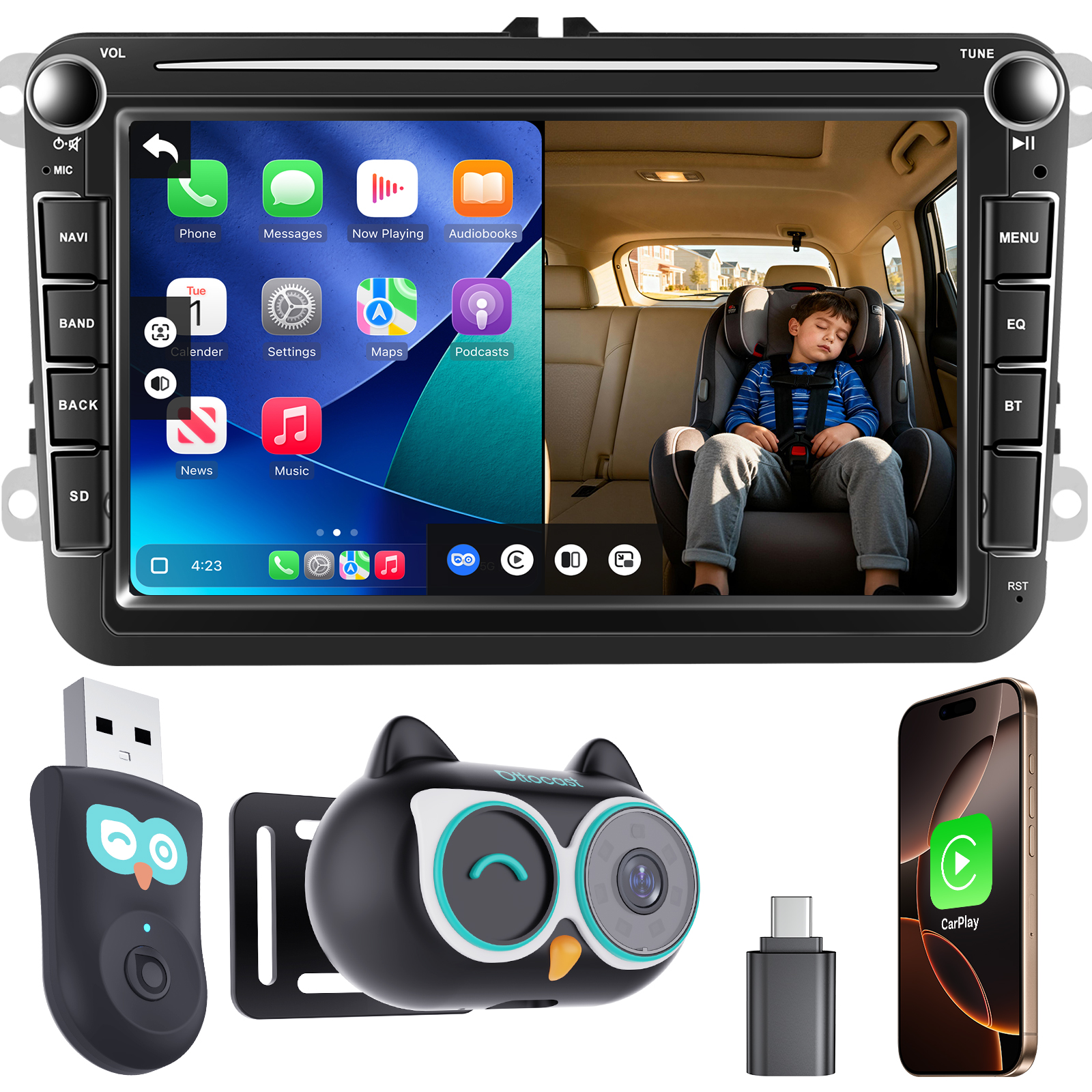 Baby Nursery Camera - OTTOCAST Cabin Care Wireless CarPlay Adapter