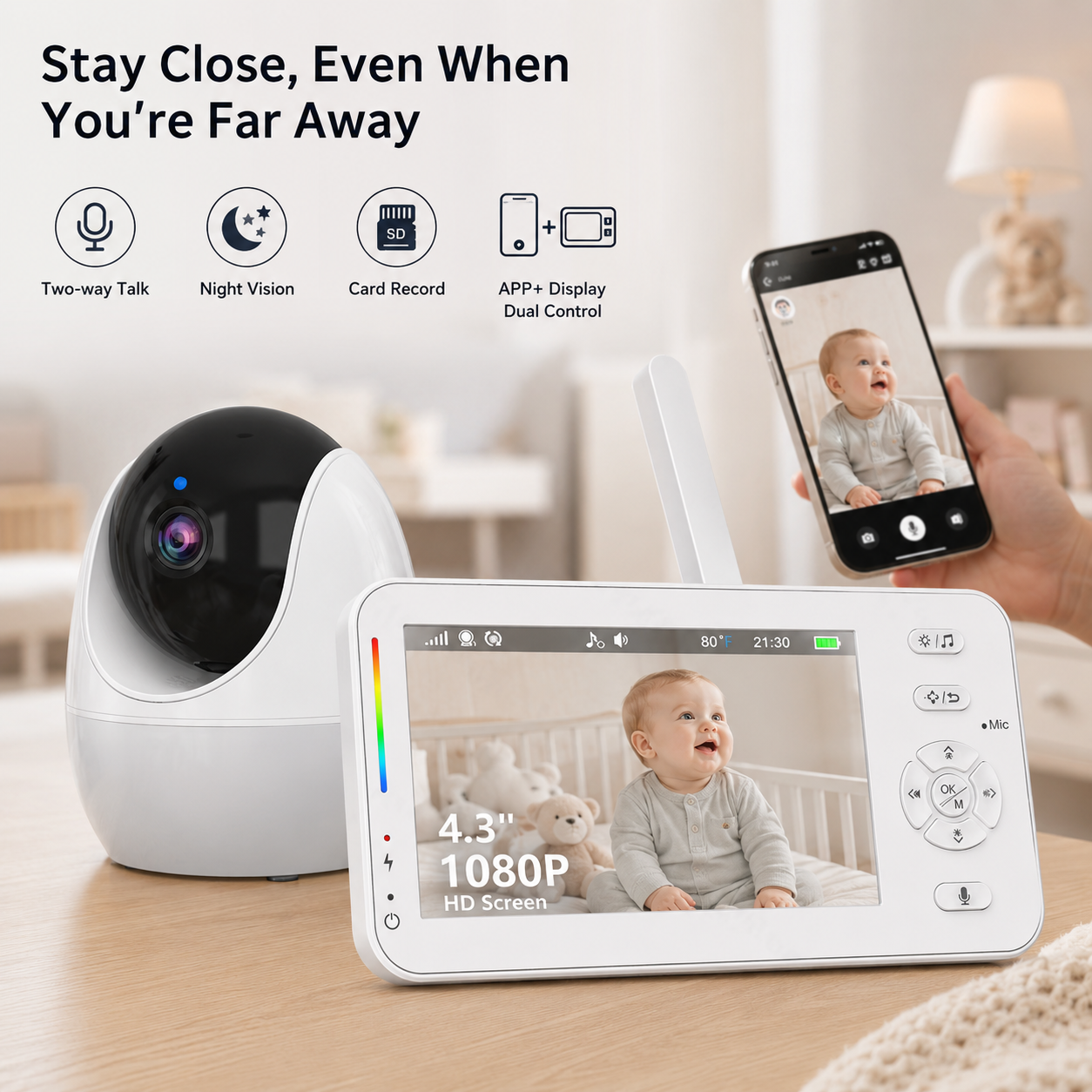 Baby Nursery Camera - WiFi 1080P Baby Monitor 4.3