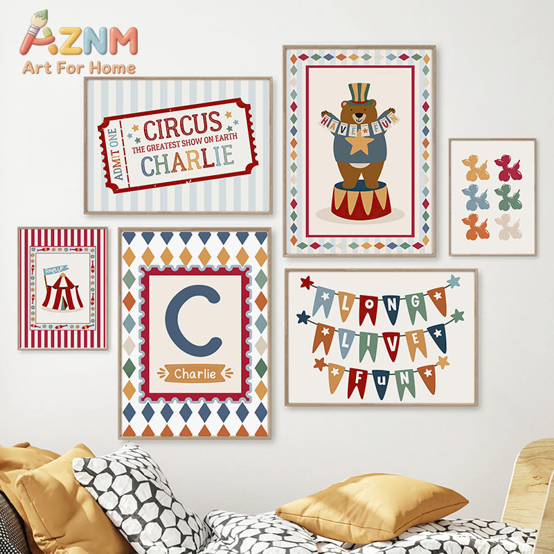 Baby Nursery Needs - Circus Bear Magician Dog Quote Nursery