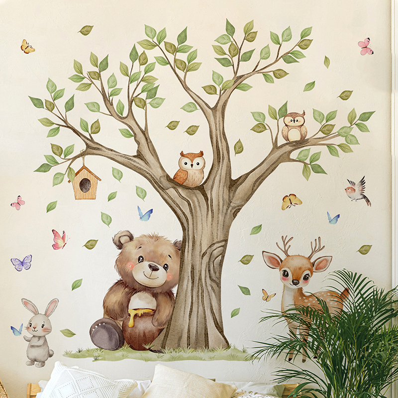 Baby Nursery Jungle - Cartoon Jungle Animals Park Wall Sticker
