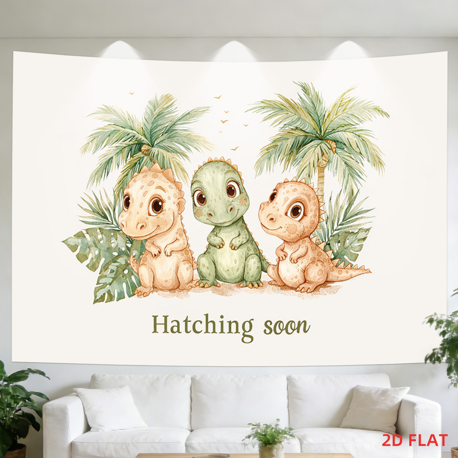 Baby Nursery Jungle - Boho Dinosaur Tapestry Jungle Nursery Wall