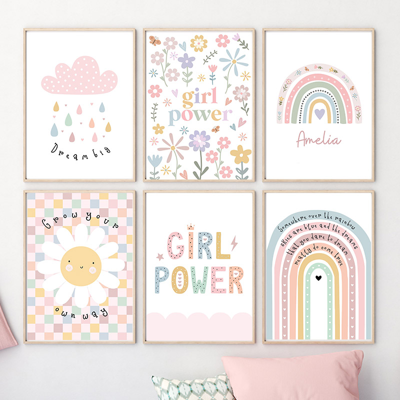 Baby Nursery Needs - Sun Flower Rainbow Cloud Heart Nursery