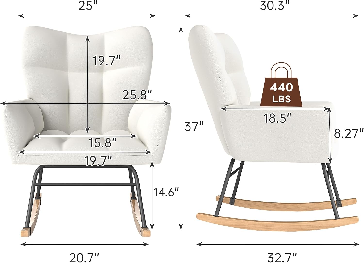 Nursery Rocking Chair, Rocking - đánh giá và giá Baby Nursery Glider Chair