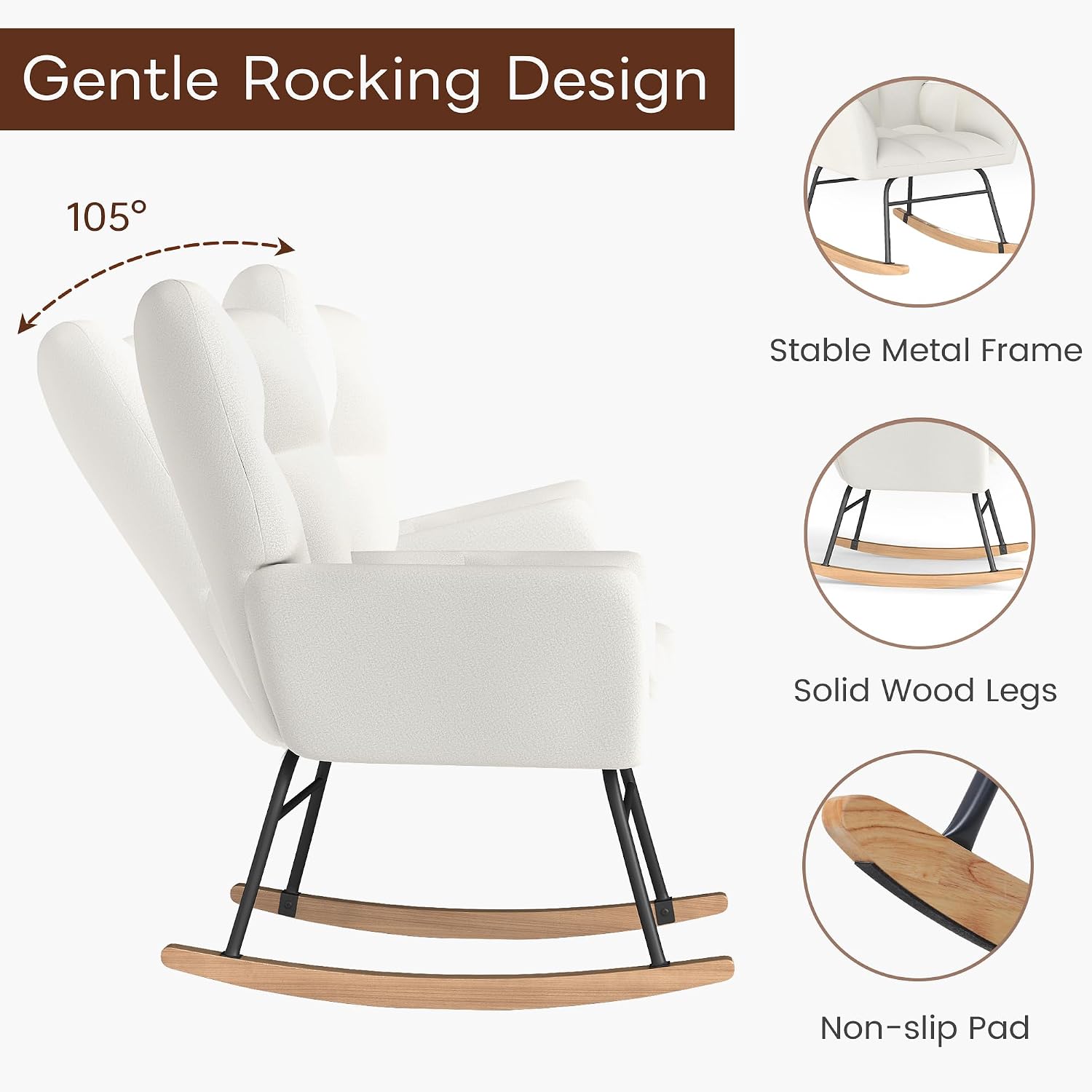 Nursery Rocking Chair, Rocking - đánh giá và giá Baby Nursery Glider Chair