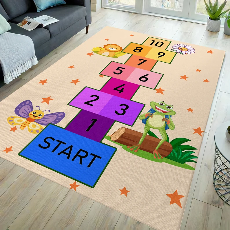 Kids Rug, Hopscotch Rug Nurser - đánh giá và giá Baby Nursery Game