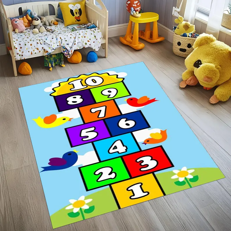 Kids Rug, Hopscotch Rug Nurser - đánh giá và giá Baby Nursery Game