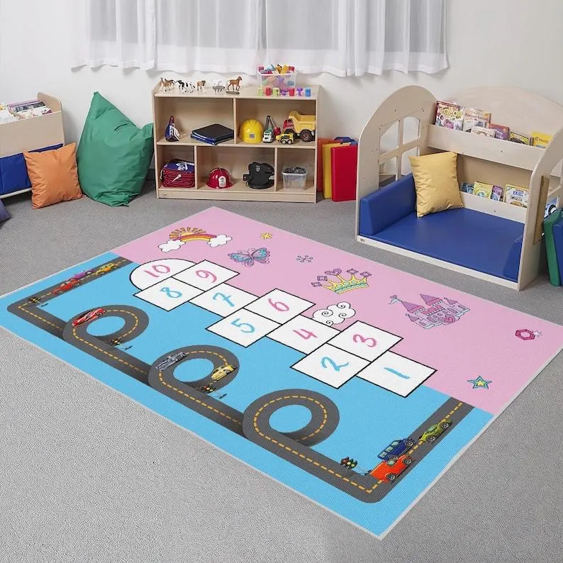 Kids Rug, Hopscotch Rug Nurser - đánh giá và giá Baby Nursery Game