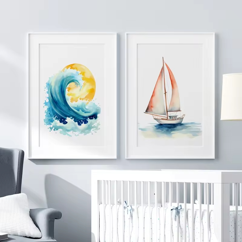 Surf Ocean Themed Nursery Beac - đánh giá và giá Baby Nursery Ocean