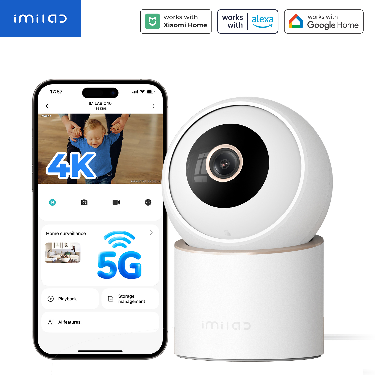 IMILAB C40 Home Security 5G Wi - đánh giá và giá Baby Nursery Camera