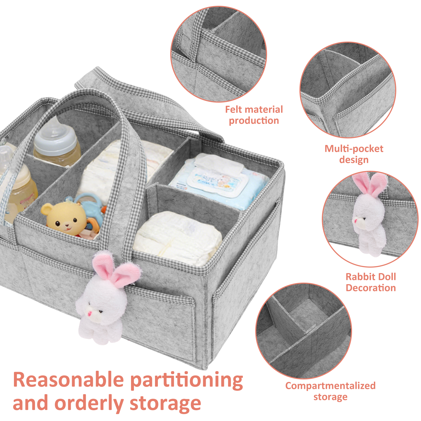 Baby Diaper Caddy Felt Baby Di - đánh giá và giá Baby Nursery Fabric