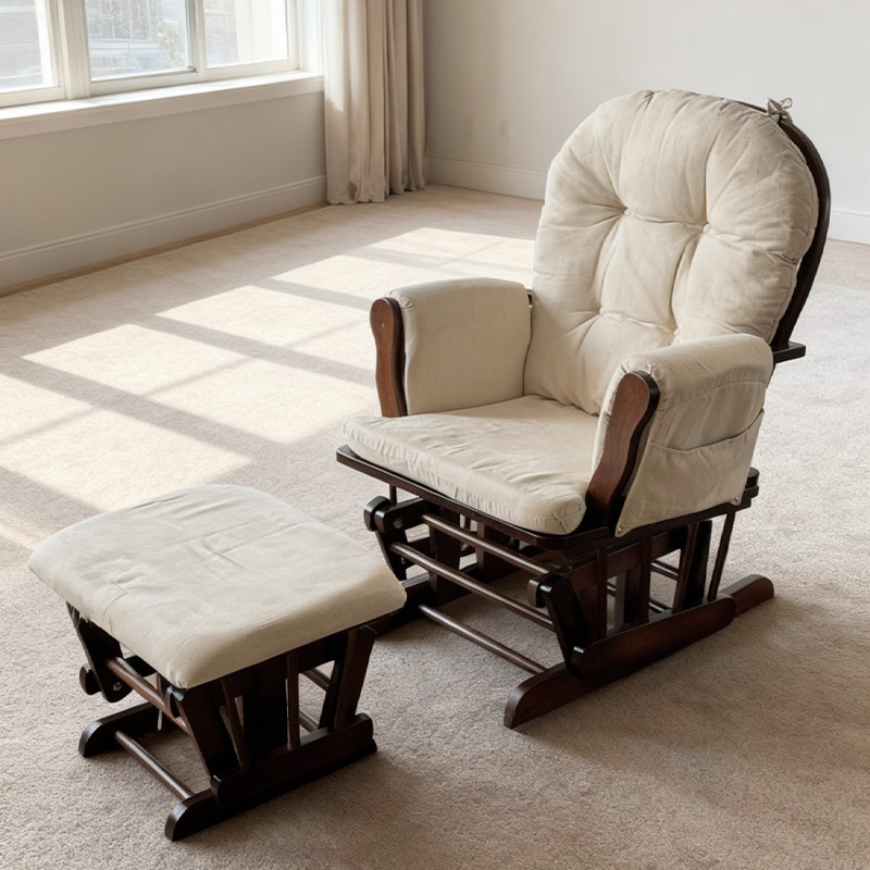 Modern Wood Glider Cushion Mat - đánh giá và giá Baby Nursery Glider Chair