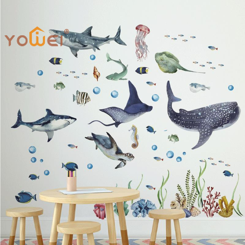 Latest Watercolor Sharks Ocean - đánh giá và giá Baby Nursery Ocean