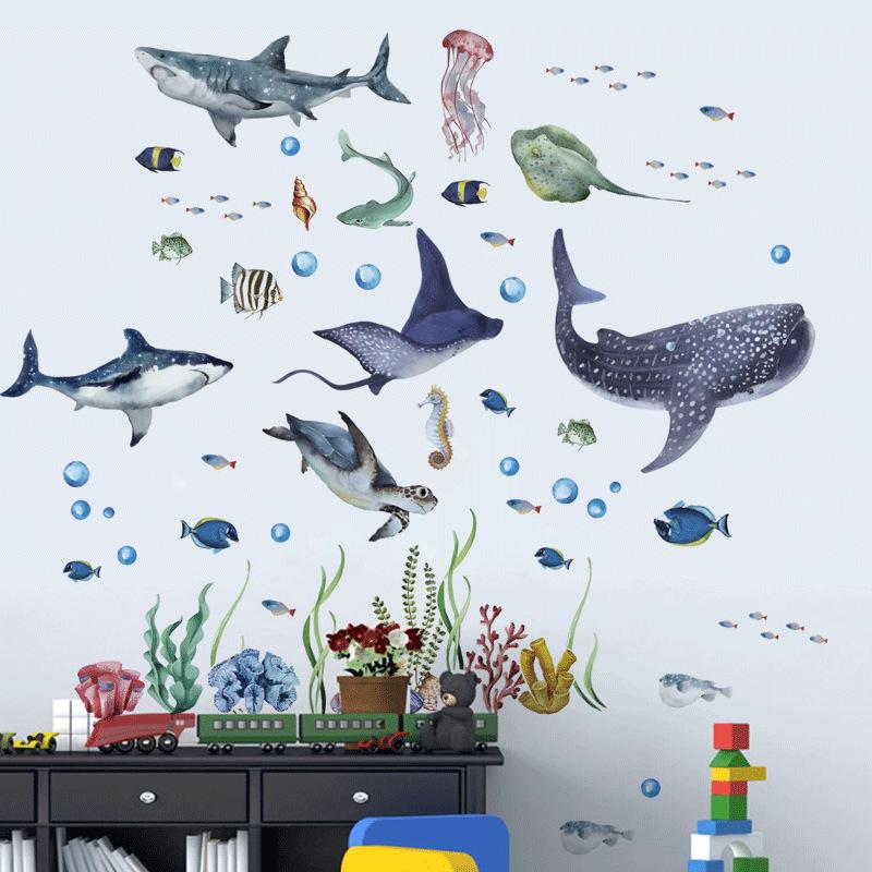 Latest Watercolor Sharks Ocean - đánh giá và giá Baby Nursery Ocean