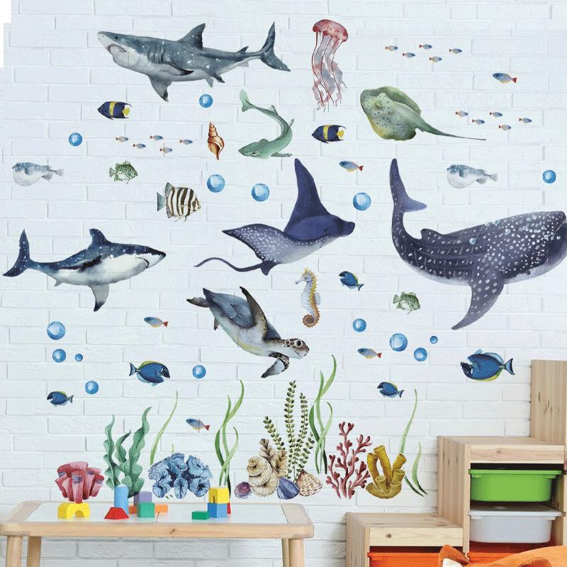 Latest Watercolor Sharks Ocean - đánh giá và giá Baby Nursery Ocean