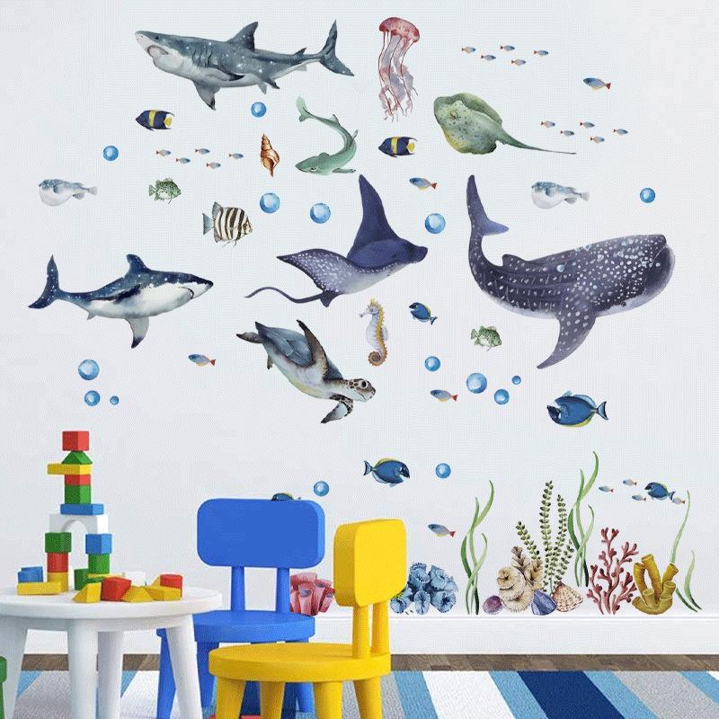Latest Watercolor Sharks Ocean - đánh giá và giá Baby Nursery Ocean