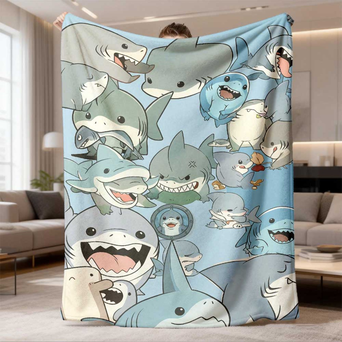 Large Cartoon Baby Sharks Flee - đánh giá và giá Baby Nursery Ocean