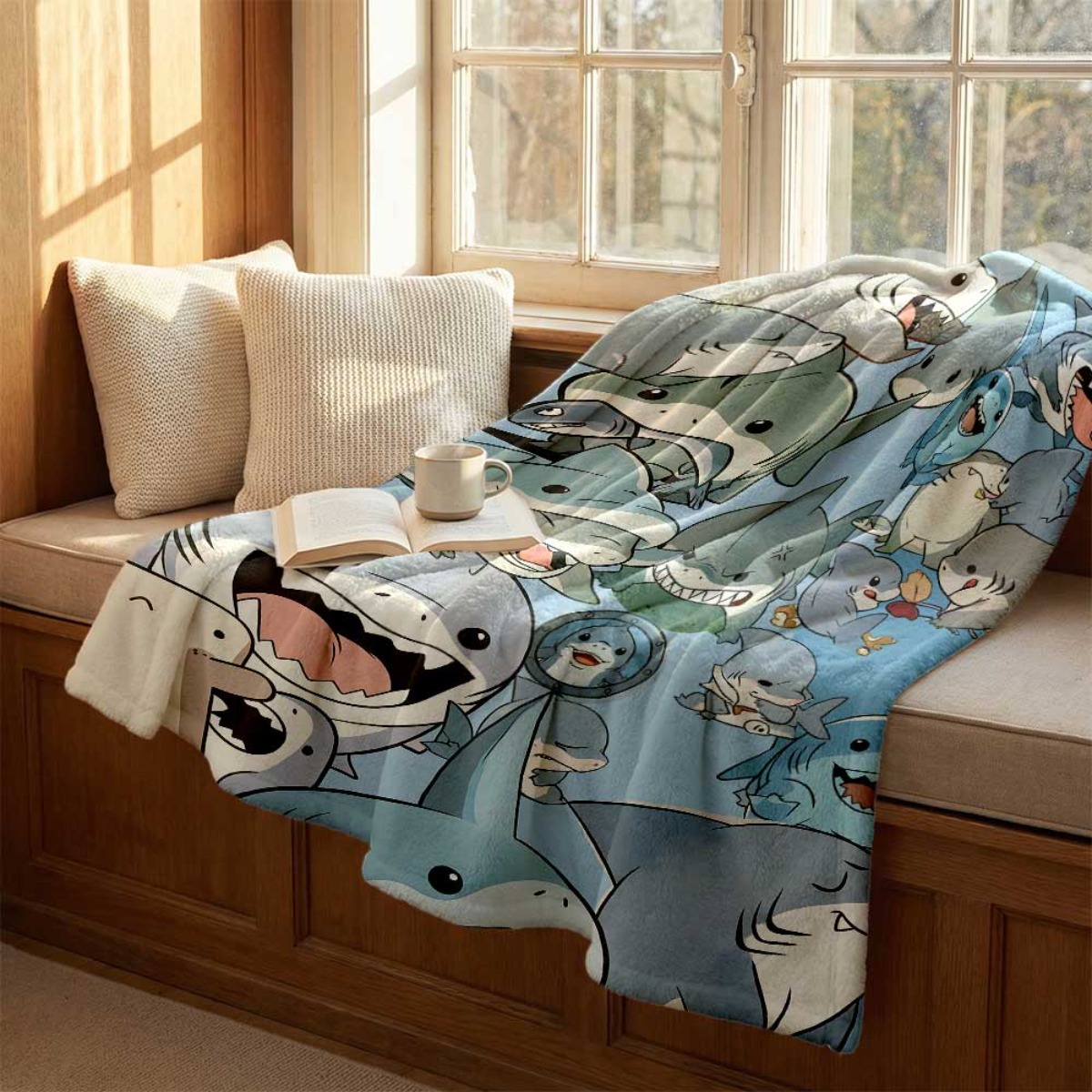 Large Cartoon Baby Sharks Flee - đánh giá và giá Baby Nursery Ocean