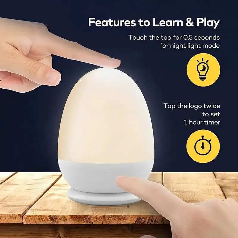 Portable Egg Night Light Touch - đánh giá và giá Baby Nursery Night Light