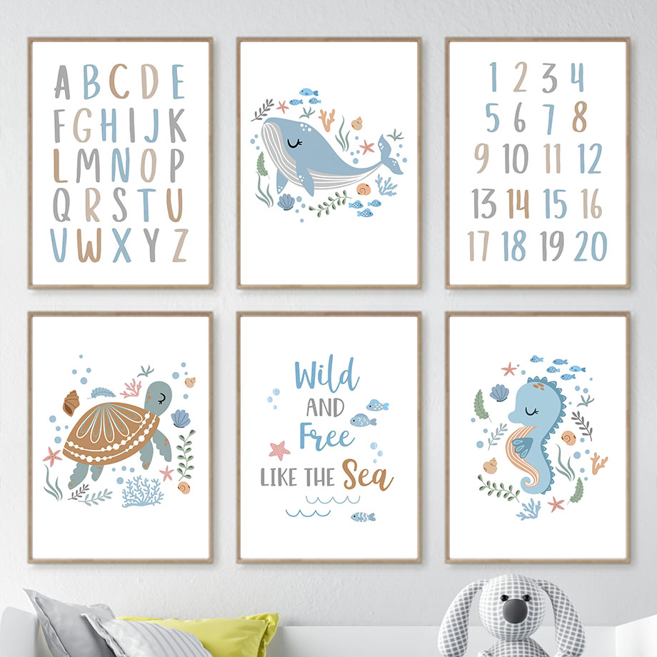 Unframe Ocean Animals Sea Turt - đánh giá và giá Baby Nursery Ocean