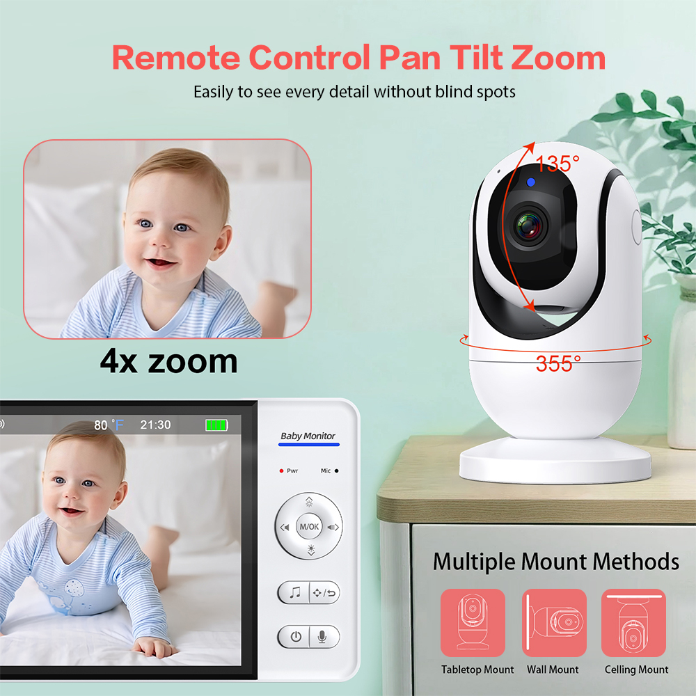 Video Baby Monitor 7'' 1080P H - đánh giá và giá Baby Nursery Camera