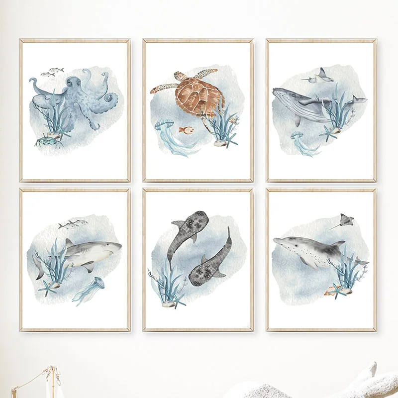 Posters And Prints Whale Fish  - đánh giá và giá Baby Nursery Ocean