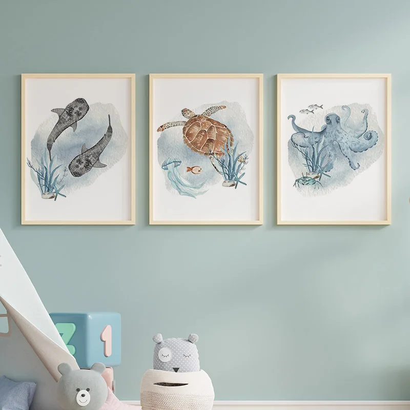 Posters And Prints Whale Fish  - đánh giá và giá Baby Nursery Ocean