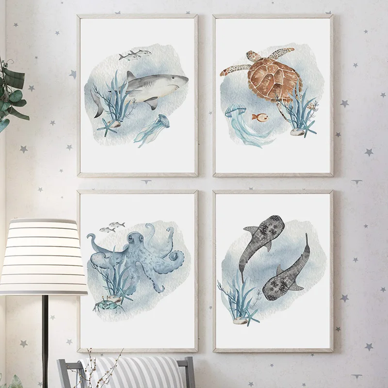 Posters And Prints Whale Fish  - đánh giá và giá Baby Nursery Ocean