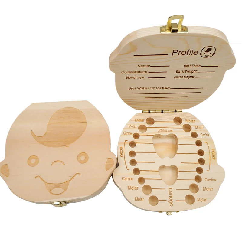 Baby Tooth Box Wooden Kids Mil - đánh giá và giá Baby Keepsake Box