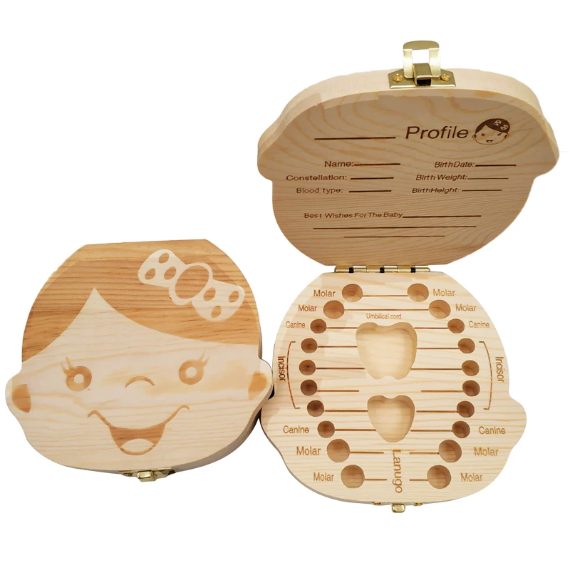 Baby Tooth Box Wooden Kids Mil - đánh giá và giá Baby Keepsake Box