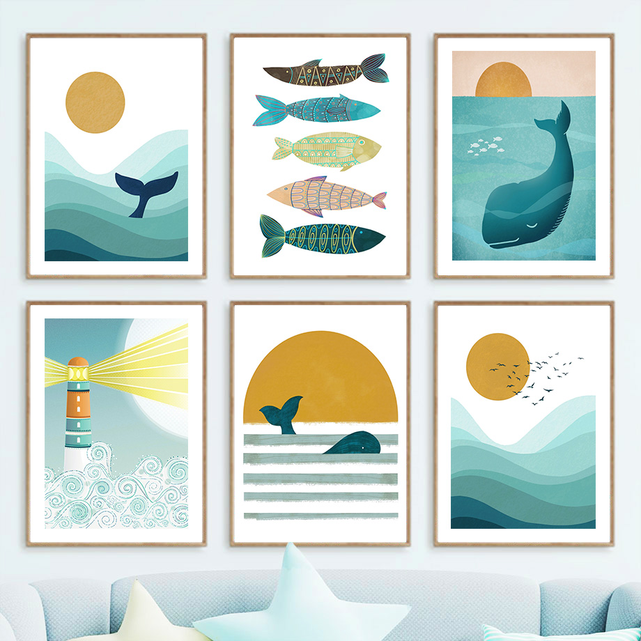 Blue Ocean Sun Fish Whale Ligh - đánh giá và giá Baby Nursery Ocean