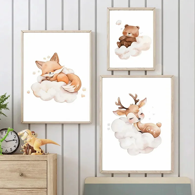 Cartoon Cloud Animal Canvas Pa - đánh giá và giá Baby Nursery Picture Frames