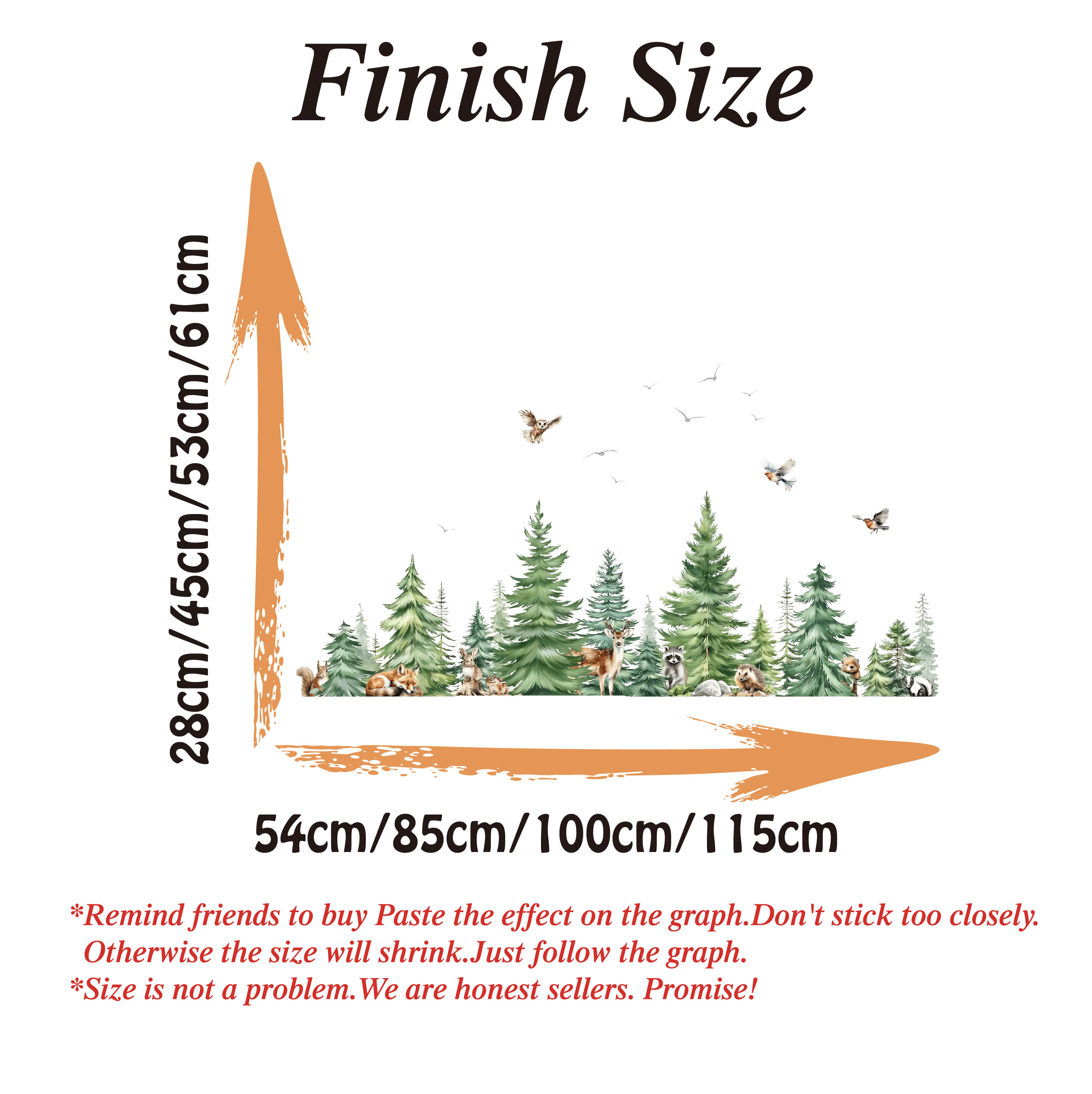 Large Watercolor Pine Tree Ani - đánh giá và giá Baby Nursery Needs
