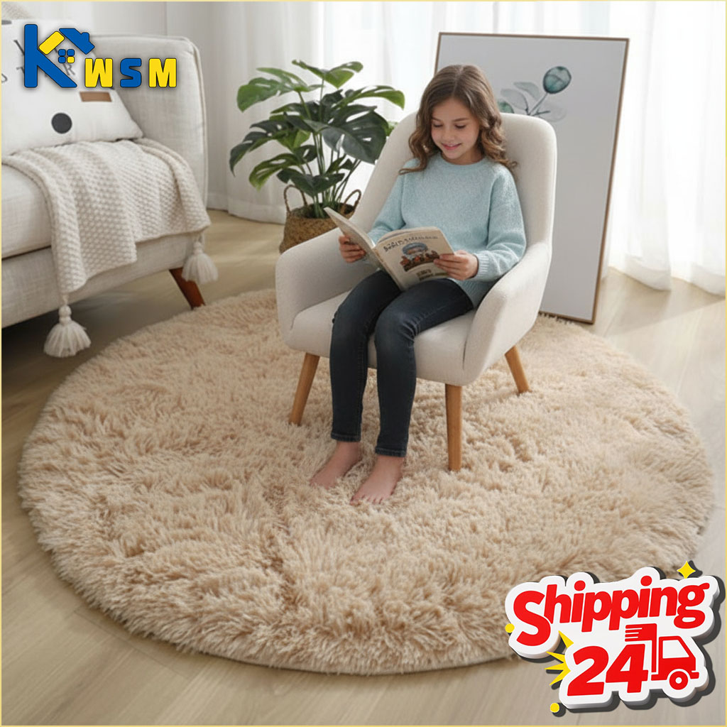 Super Soft Fluffy Round Rug Pl - đánh giá và giá Baby Nursery Game