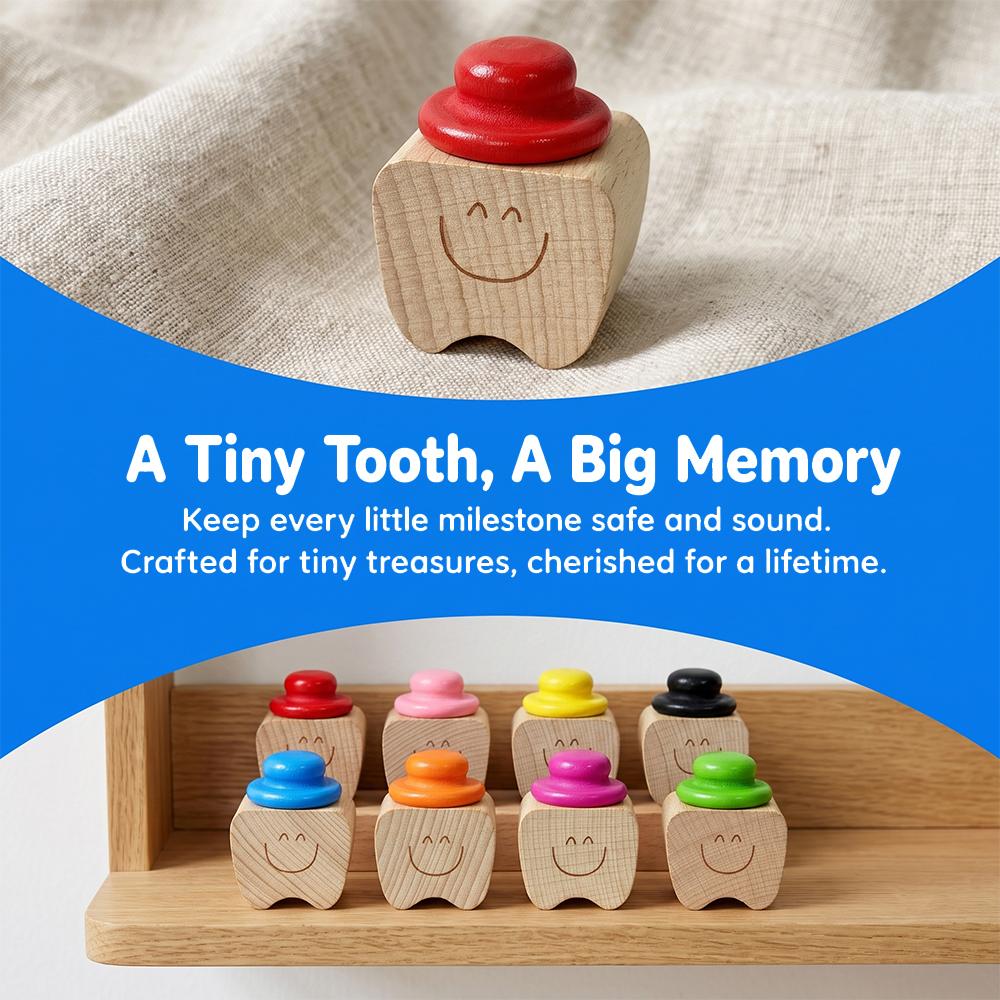 2/5pcs Wooden Milk Tooth Keeps - đánh giá và giá Baby Keepsake Box