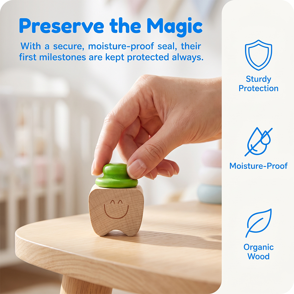 2/5pcs Wooden Milk Tooth Keeps - đánh giá và giá Baby Keepsake Box