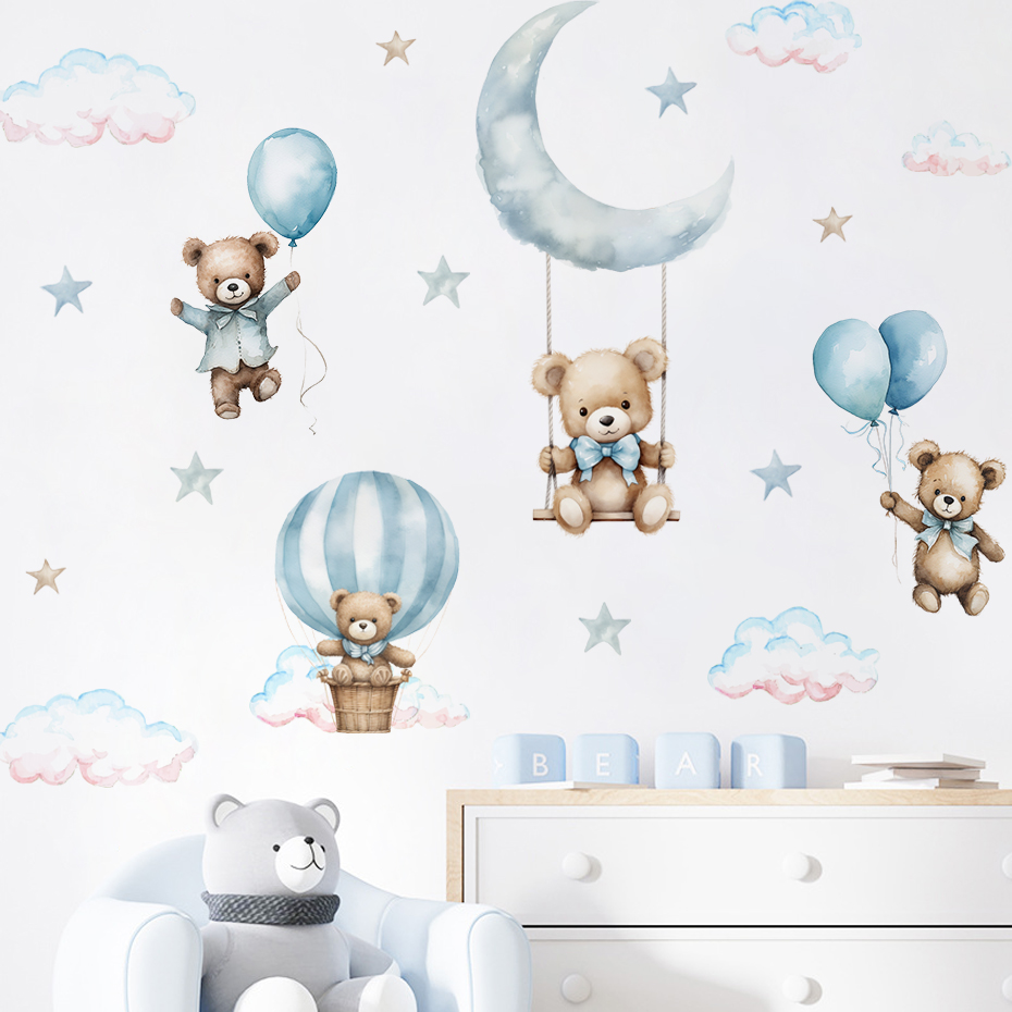 Watercolor Bear Hot Air Balloo - đánh giá và giá Baby Nursery Needs