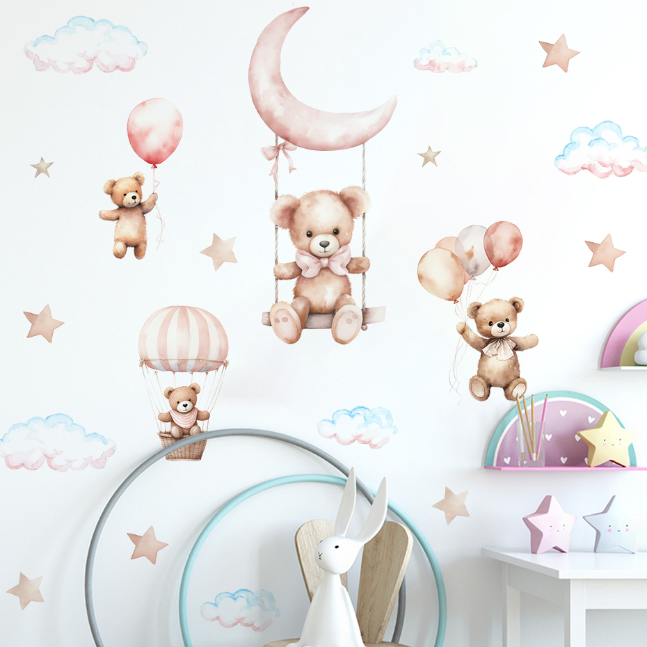 Watercolor Bear Hot Air Balloo - đánh giá và giá Baby Nursery Needs