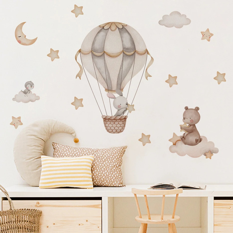 Watercolor Bear Hot Air Balloo - đánh giá và giá Baby Nursery Needs