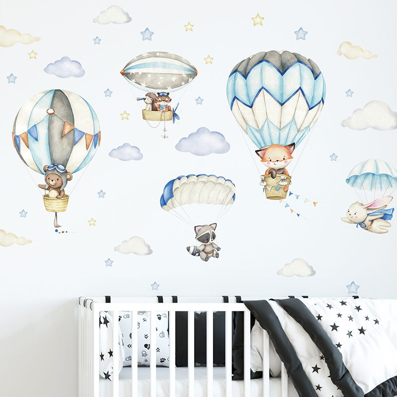 Cartoon Cute Animals Hot Air B - đánh giá và giá Baby Nursery Needs