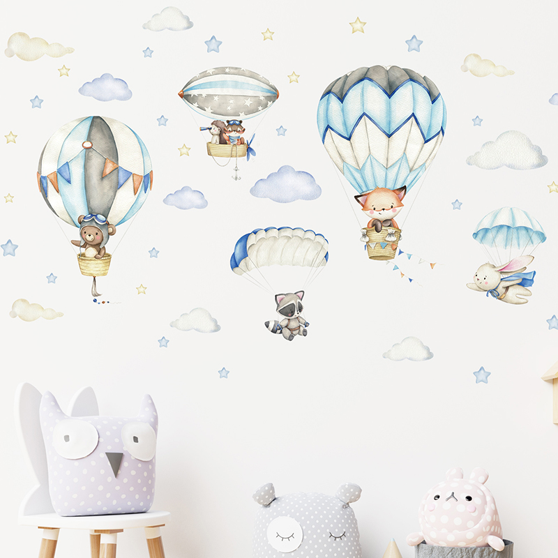 Cartoon Cute Animals Hot Air B - đánh giá và giá Baby Nursery Needs