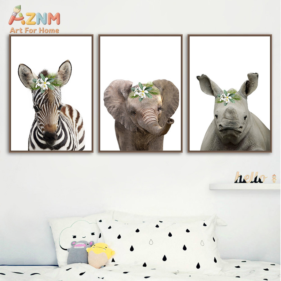 Boho Safari Animal Wall Art Cu - đánh giá và giá Baby Nursery Jungle