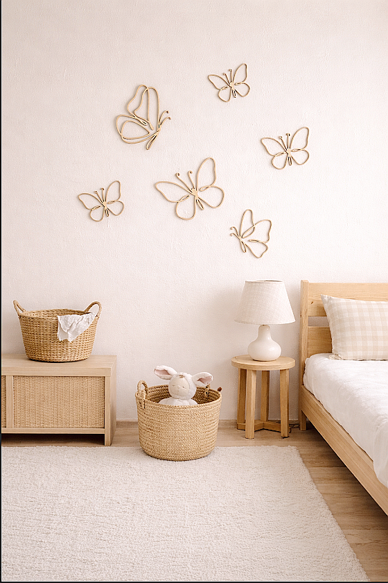 Set of 6 Wooden Wall Butterfli - đánh giá và giá Baby Nursery Needs