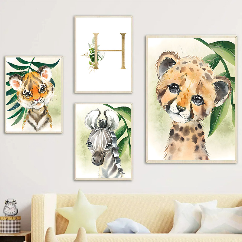 Gold Kids Name Poster Jungle A - đánh giá và giá Baby Nursery Jungle