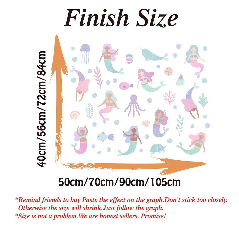 Watercolor Mermaid Wall Sticke - đánh giá và giá Baby Nursery Ocean