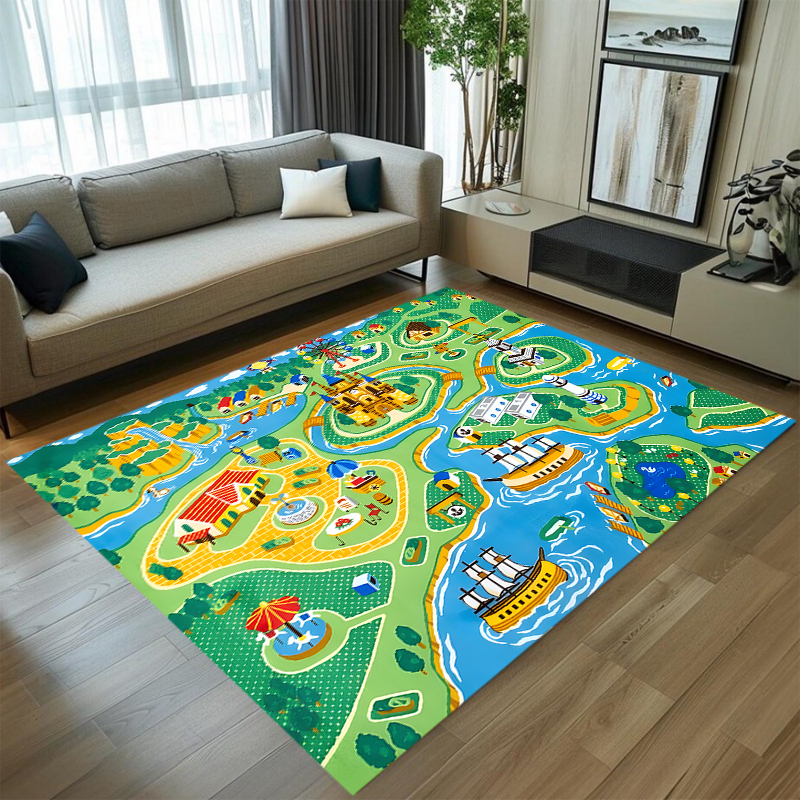 Cute Car Track Play Rug Green  - đánh giá và giá Baby Nursery Game