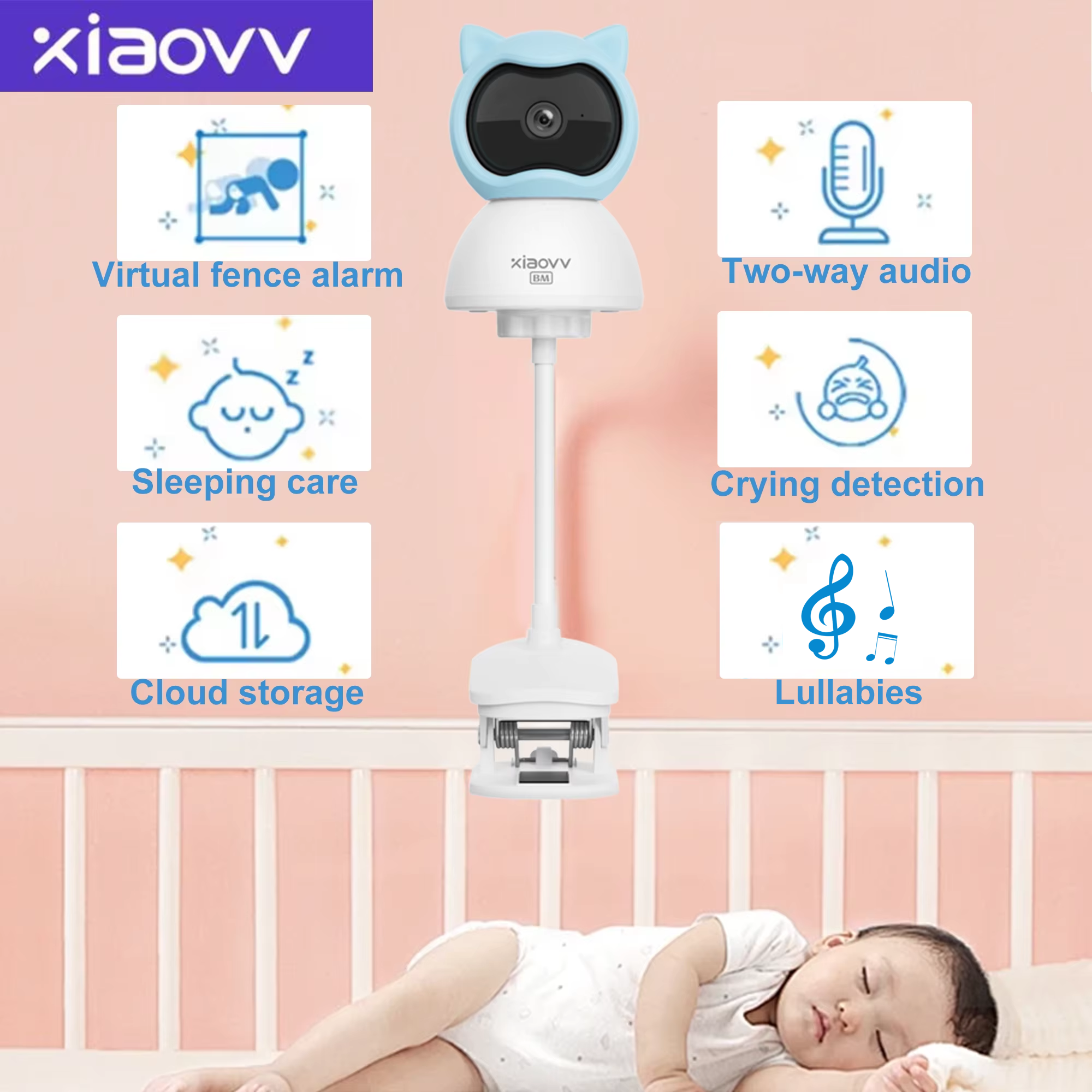 4MP WiFi xiaovv indoor Baby Mo - đánh giá và giá Baby Nursery Camera