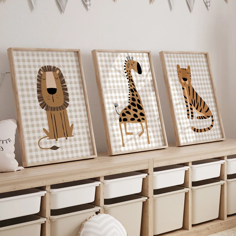 1PC Frameless Lion Tiger Eleph - đánh giá và giá Baby Nursery Jungle