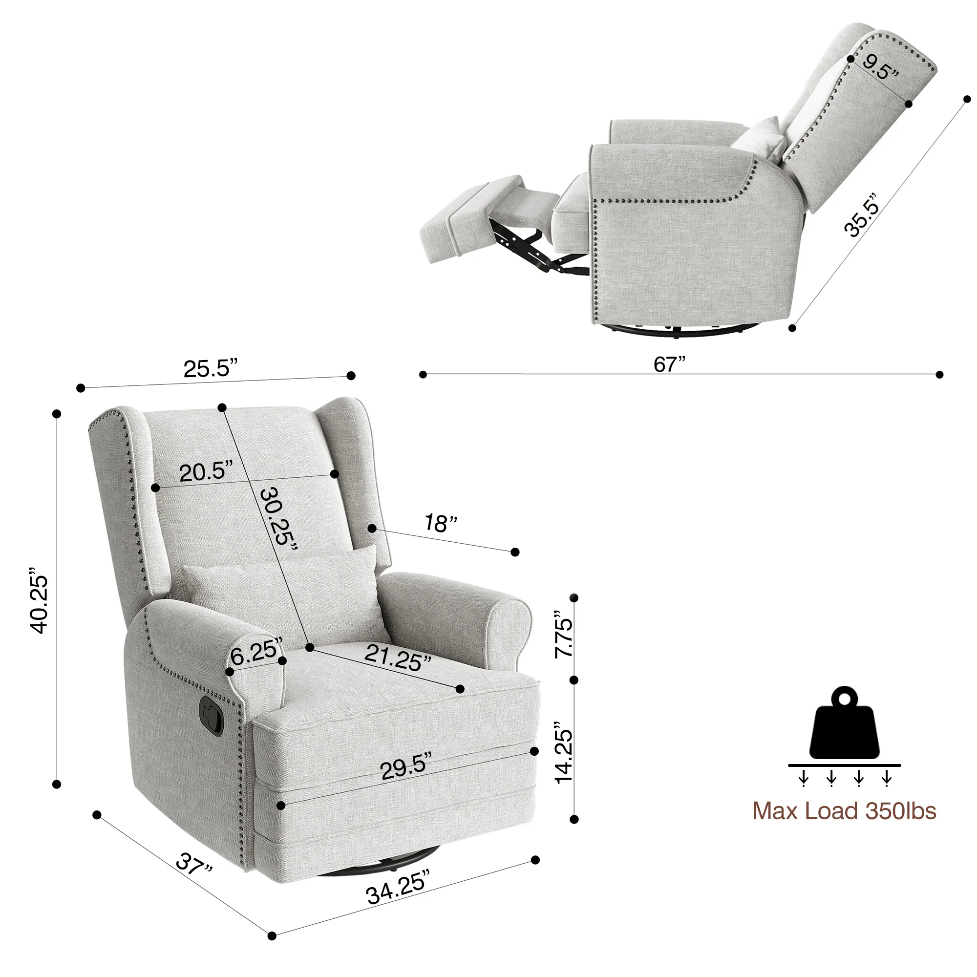 Nursery Glider Swivel Rocker R - đánh giá và giá Baby Nursery Glider Chair